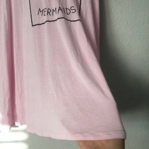 Grayson Social Pink Unicorns‎ & Mermaids Graphic Tee Lightweight Twee Casual - Picture 3 of 8